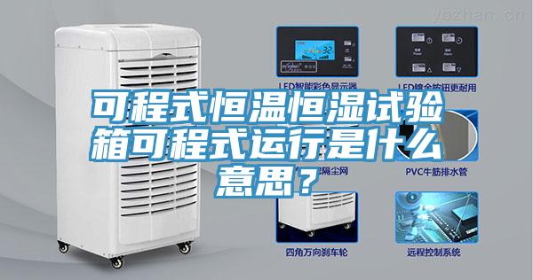 可程式恒溫恒濕試驗箱可程式運行是什么意思？