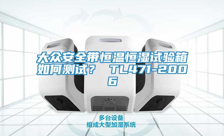大眾安全帶恒溫恒濕試驗箱如何測試？ TL471-2006